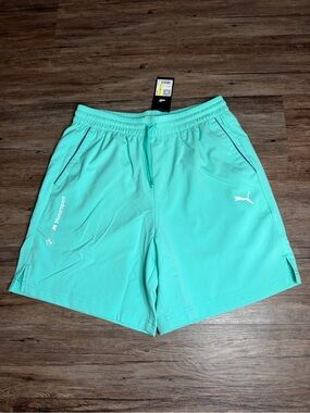 Puma BMW Motorsport Athletic Shorts Aqua Mens Size M